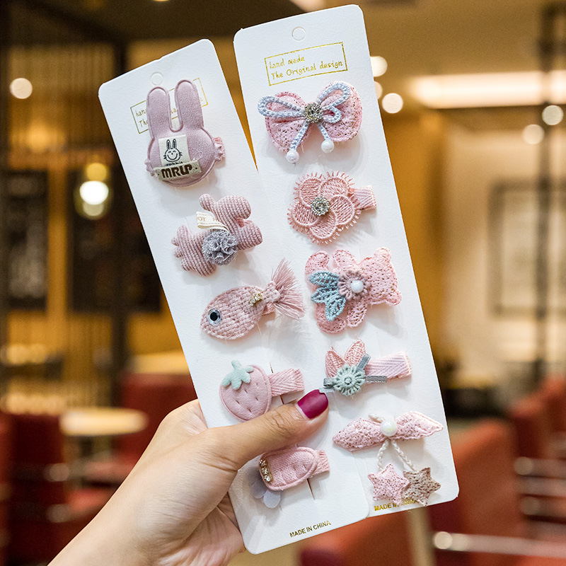 Cute Baby Cartoon BB Clip Hair Accessories Korean Princess Side Bang Clip Subnet Red Headdress Female Baby Hairpin