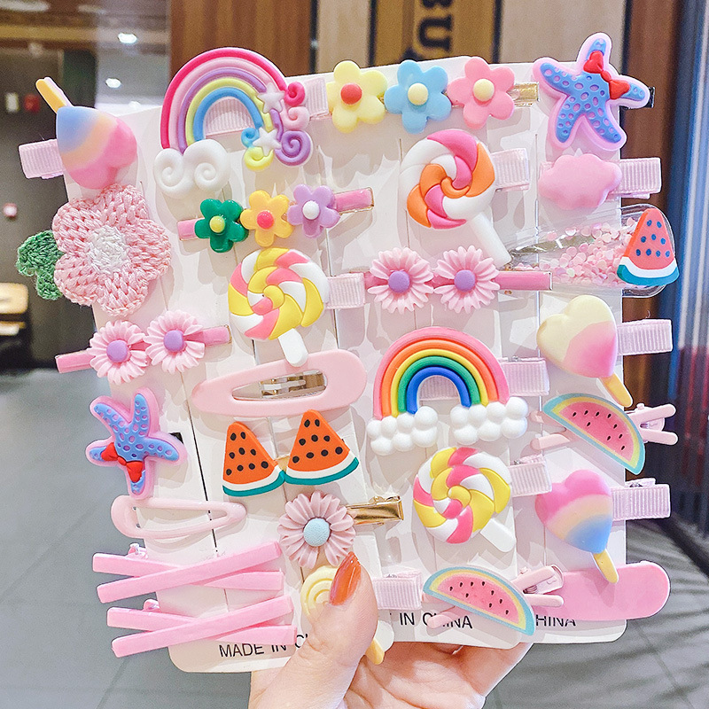 Children&#039;s Cute Cartoon Barrettes Korean Ornament Princess Headdress Girl Little Girl Side Clip BB Hairpin Baby Hair Accessories