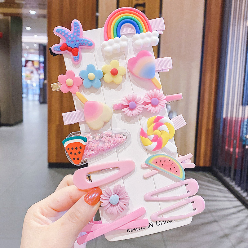 Children&#039;s Cute Cartoon Barrettes Korean Ornament Princess Headdress Girl Little Girl Side Clip BB Hairpin Baby Hair Accessories