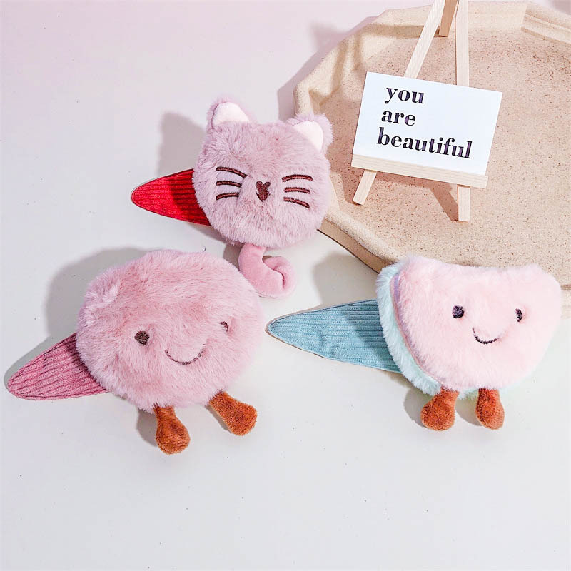 Barrettes BB Clip Female Makeup and Face Wash Bang Clip Cartoon Cute Smiley Face Headdress Wholesale BB Hairpin