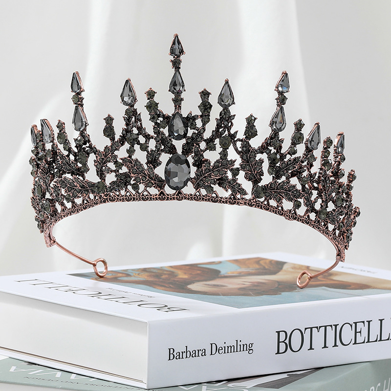 American Style Baroque Big Crown Bride Crown Headdress Wedding Dress Birthday Performance Hair Accessories Crown Hairpin