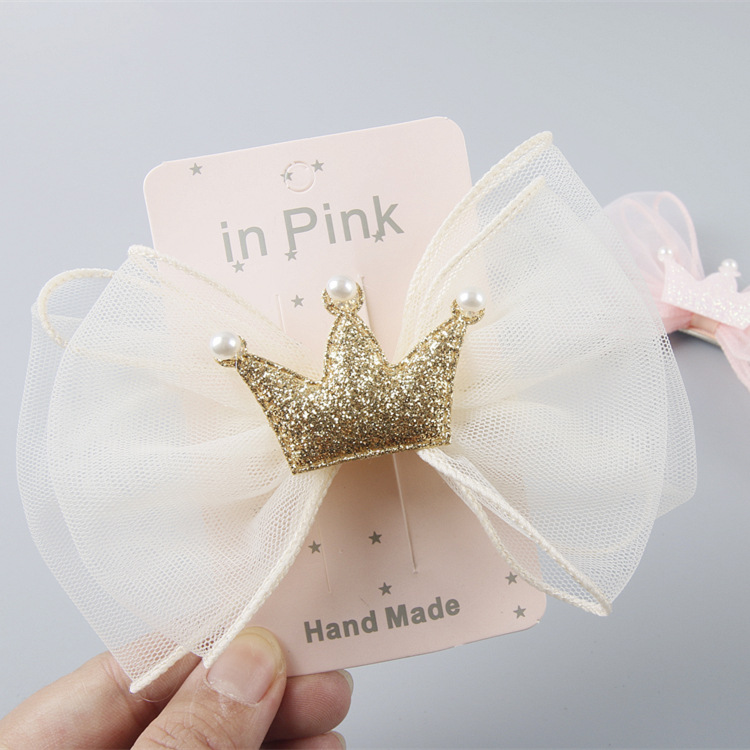 Korean Children Hairpin Headdress Girls Princess Mesh Crown Hairpin Girls Head Accessories