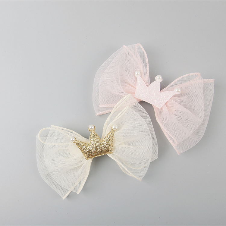 Korean Children Hairpin Headdress Girls Princess Mesh Crown Hairpin Girls Head Accessories