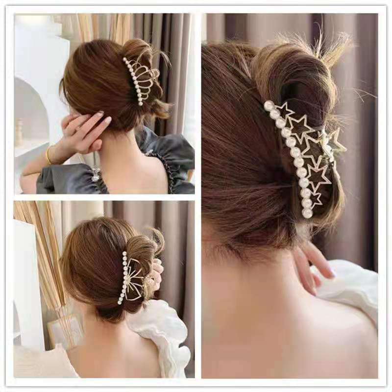 Ponytail Clip Headdress Girl Head Clip Hair Claws Hair Pins Catch Gap Former Red Shark Clip Crown Hairpin