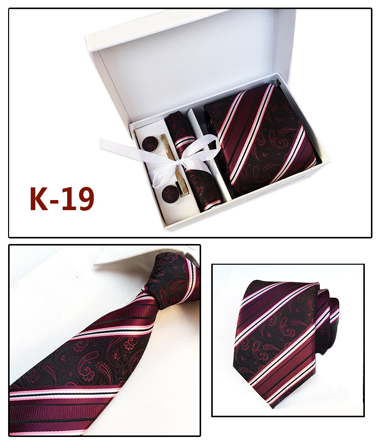 Factory Wholesale Men&#039;s Tie Spot Gift Box 6-Piece Set Team Necktie Business necktie