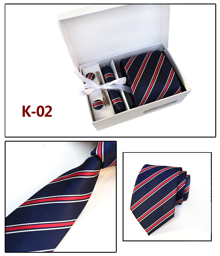 Factory Wholesale Men&#039;s Tie Spot Gift Box 6-Piece Set Team Necktie Business necktie