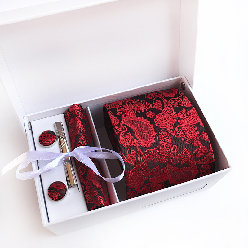 Men&#039;s Tie Waist Flower 14 Colors Spot Gift Box 6 Pieces Set Team Necktie necktie