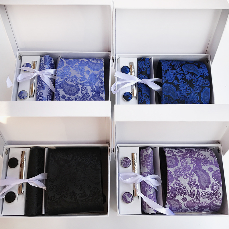 Men&#039;s Tie Waist Flower 14 Colors Spot Gift Box 6 Pieces Set Team Necktie necktie