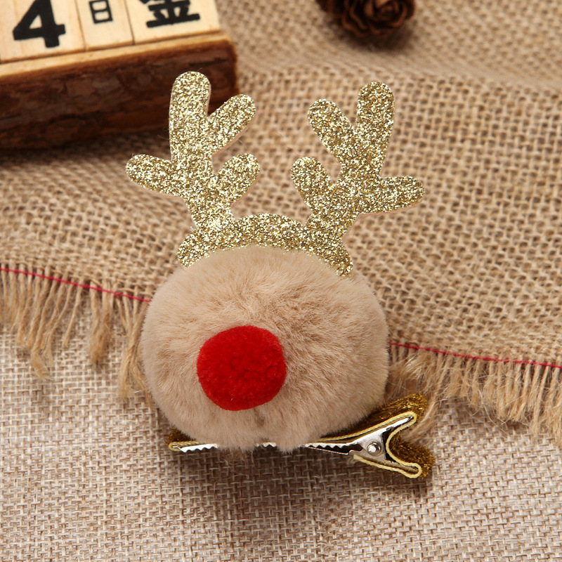 Supply Fur Ball Elk Clip Cute Felt Cloth Soft Selling Cute Anchor Dress Barrettes in Stock Wholesale Ball Hairpin