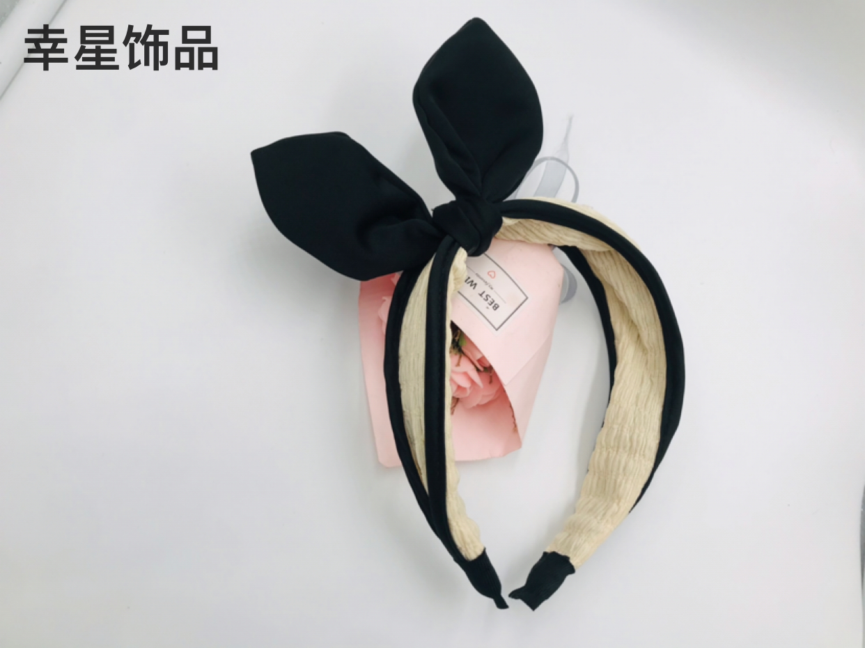 Movable Big Bowknot Headband Simple Rabbit Ears Mori Girl Headband Hair Accessories Hairpin Headband