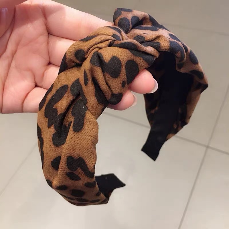 Bowknot Headband Female Korean Simple Adult Leopard Print Headband Pressure Hair Net Red Hairpin Female 2018 New Head Accessories