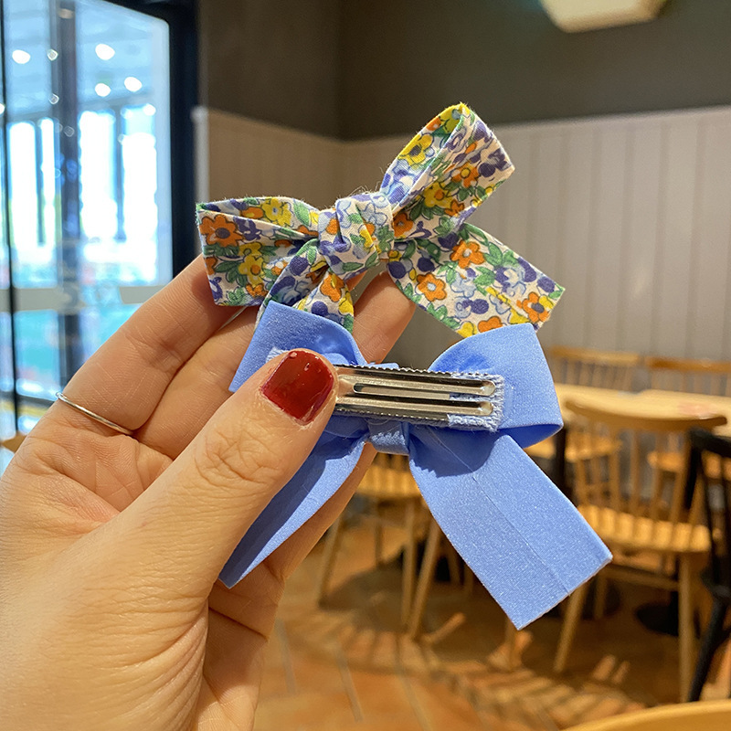 Cute Super Fairy Fabric Floral Headdress Hairpin Korean Internet Celebrity Hair Accessories for Women Bowknot Hairpin