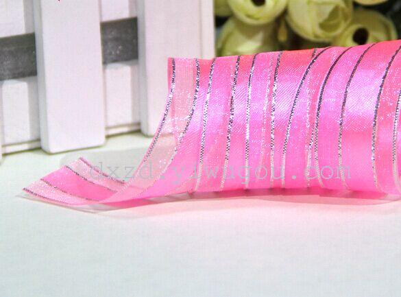 Dongxiang Webbing Factory Direct Sales Ribbon Organza Tape Ribbed Band Polyester Belt Printing Ribbon Bow