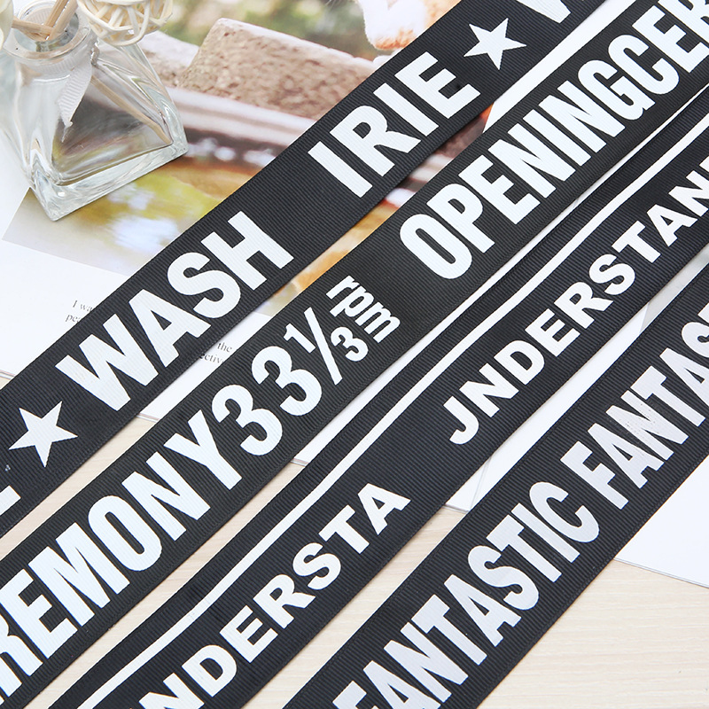 Textile printing ribbon letter ribbon 3.8cm thread with polyester ribbon clothing accessories spot manufacturers wholesale