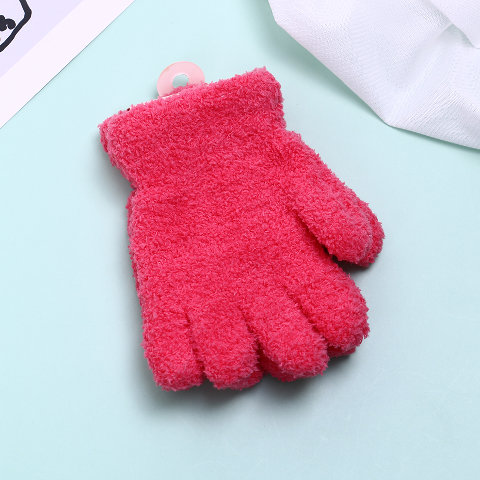 Children&#039;s Gloves Boys Boys Autumn Five Finger Girls Open Finger Primary School Students Half Finger Thin Wool Keep Warm