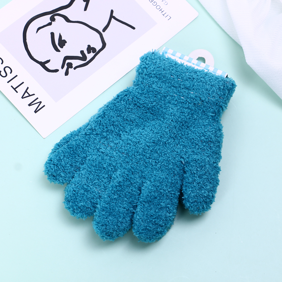 Children&#039;s Gloves Boys Boys Autumn Five Finger Girls Open Finger Primary School Students Half Finger Thin Wool Keep Warm