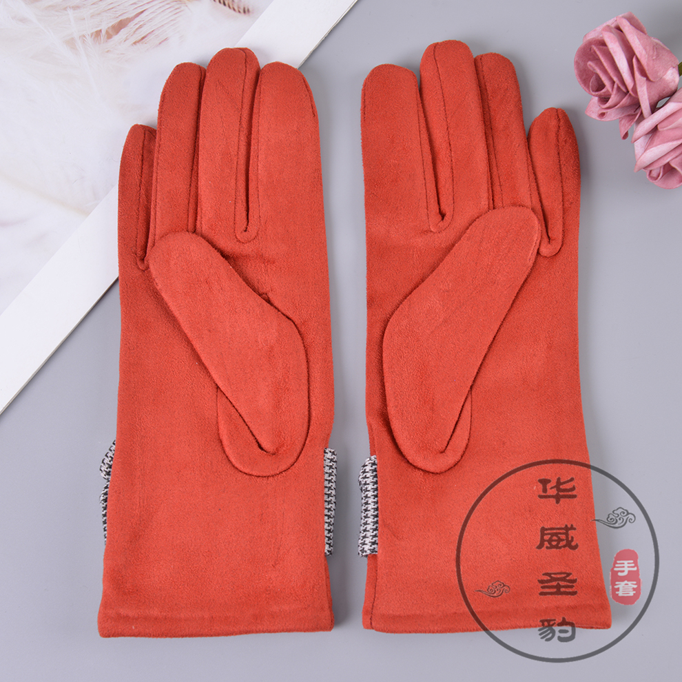 Winter Warm Fleece-Lined Women&#039;s Gloves Student Korean Style Cute Bow Outdoor Touch Screen Cycling Driving Gloves