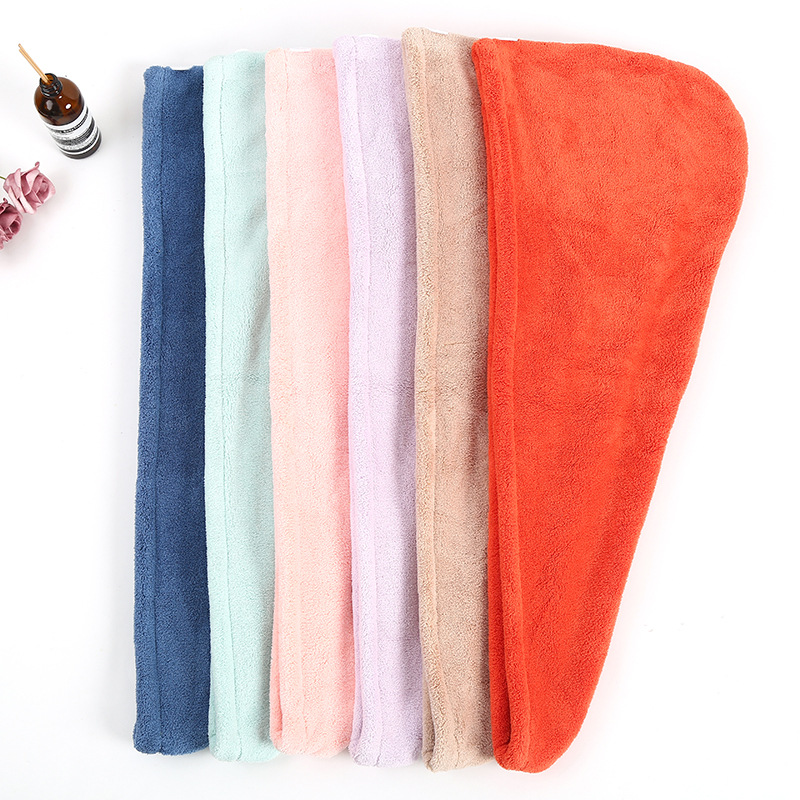 Thicken Coral Velvet Hair-Drying Cap Absorbent Shower Cap Hair Washing Quick-Drying Towel Baotou Women&#039;s Long Hair Scarf Artifact