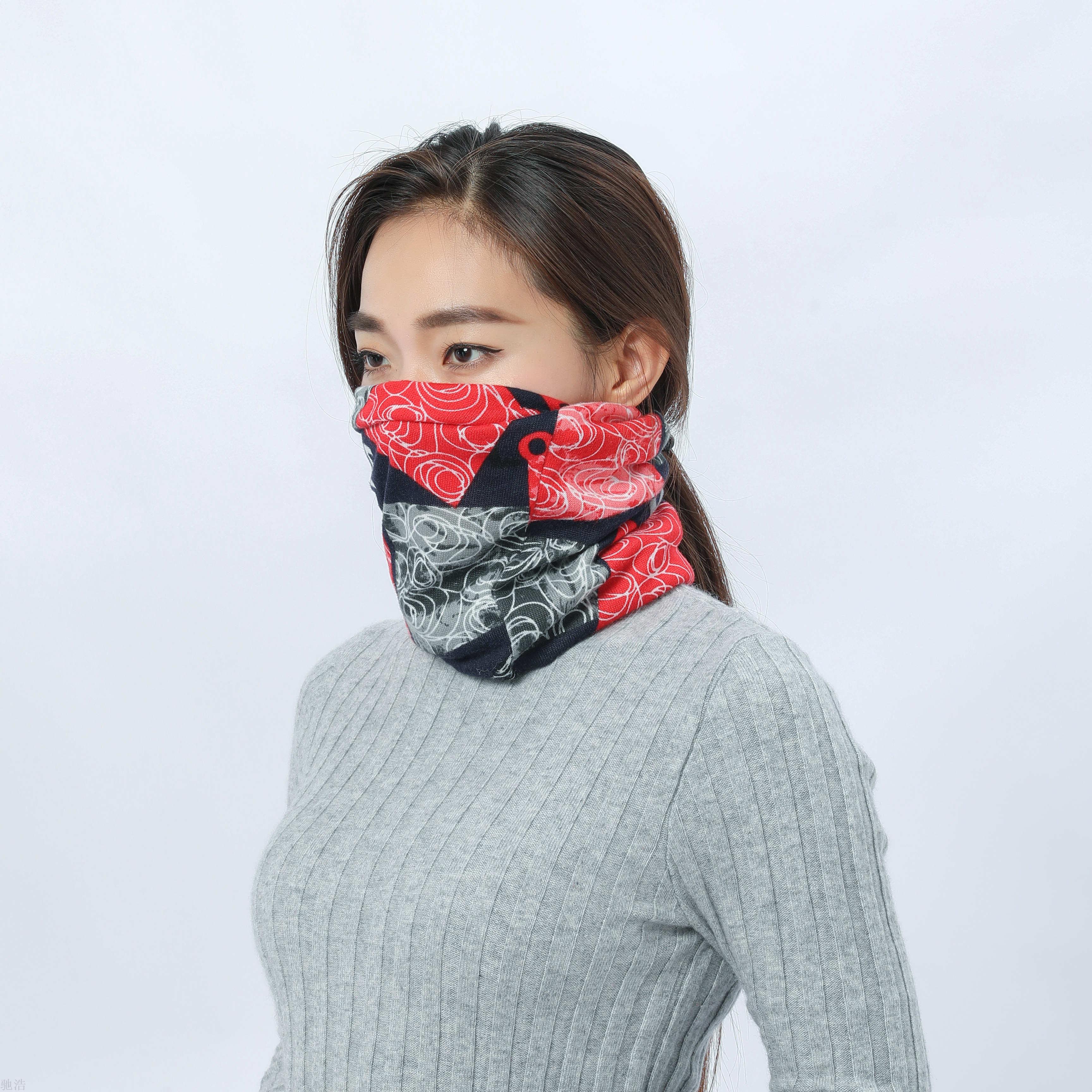 Scarf Women&#039;s Winter Scarf Warm Student Spring and Autumn Thin Knitted All-Matching Fake Collar Men&#039;s Pullover Cervical Support Bandana