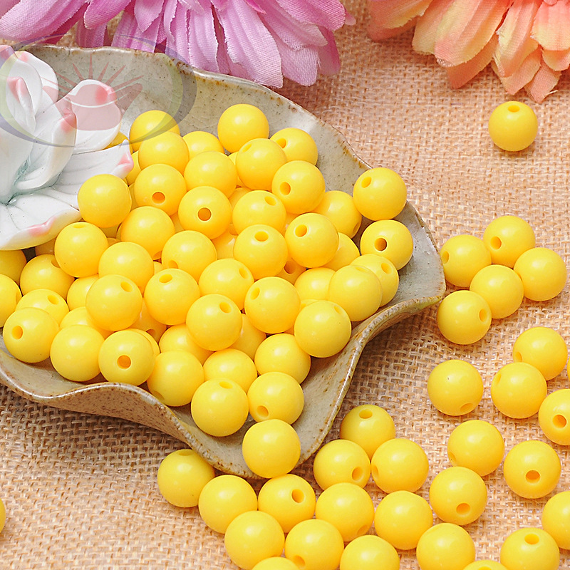 DIY Solid Color round Beads Wholesale Acrylic Beads Candy Beads 8mm to 20mm Factory Direct Sales in Stock Candy Bead