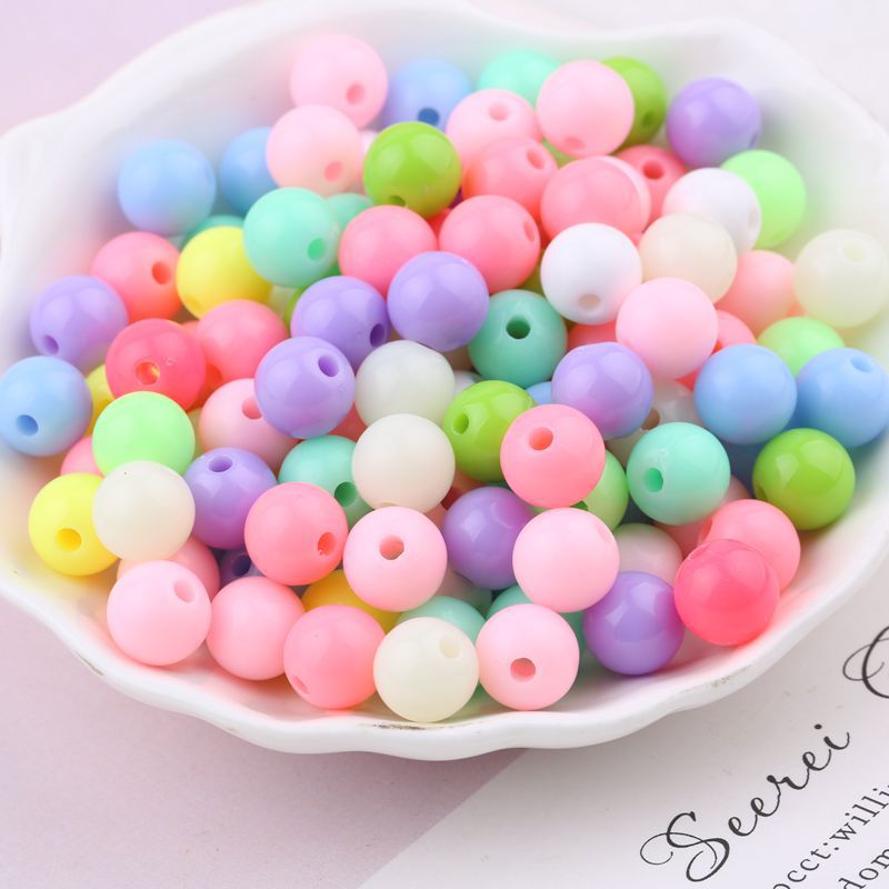 Beads Children DIY Handmade Beaded Material Solid Color round Beads Candy Beads Scattered Beads Per Jin Candy Bead