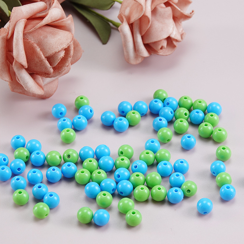 4mm-18mm Straight Hole No Hole round Beads Solid Color Acrylic Candy Beads Clothing Accessories Dyed Beads Candy Bead
