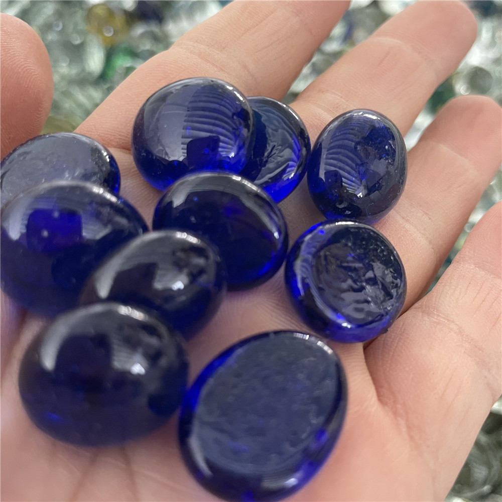 Flat Beads Colorful Glass Flat Bead Glass Flat Bead Scattered Beads Sky Blue Sea Blue Fish Family Landscape