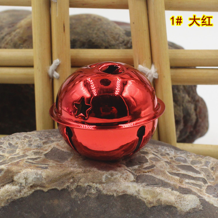 Color Bells Five-Star Bright Pet Bell Keychain Christmas Ring DIY Ornament Accessories Wholesale