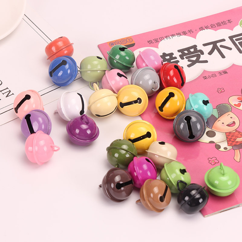 Shape Ornament Accessories Keychain Candy Color Baking Paint for Metal Bell Christmas Tree Decoration Pet Color Bells