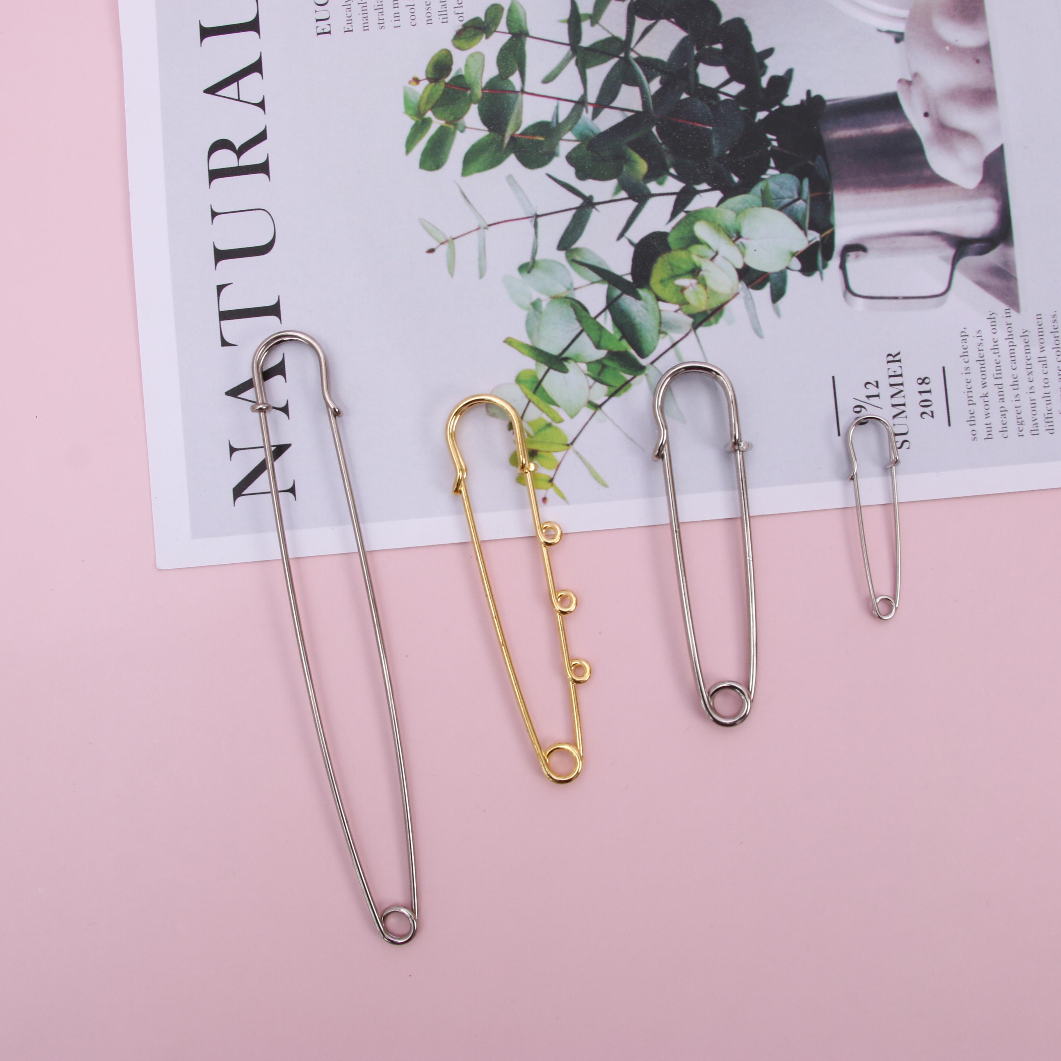 Factory Direct Sales Large Pin Safety Pin Insurance Carpet Pin Metal Anti-Rust Bright Nickel Color Paper Clip Wholesale