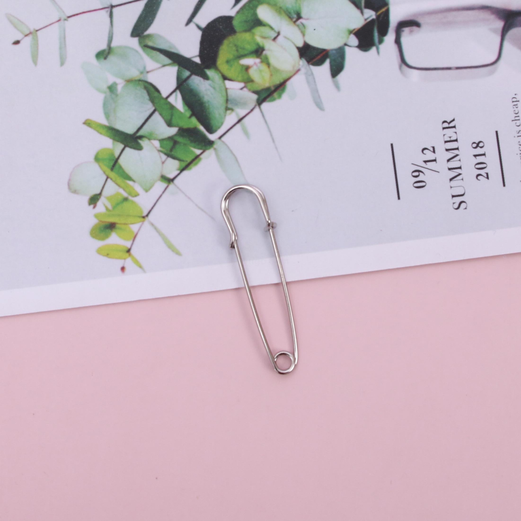 Factory Direct Sales Large Pin Safety Pin Insurance Carpet Pin Metal Anti-Rust Bright Nickel Color Paper Clip Wholesale