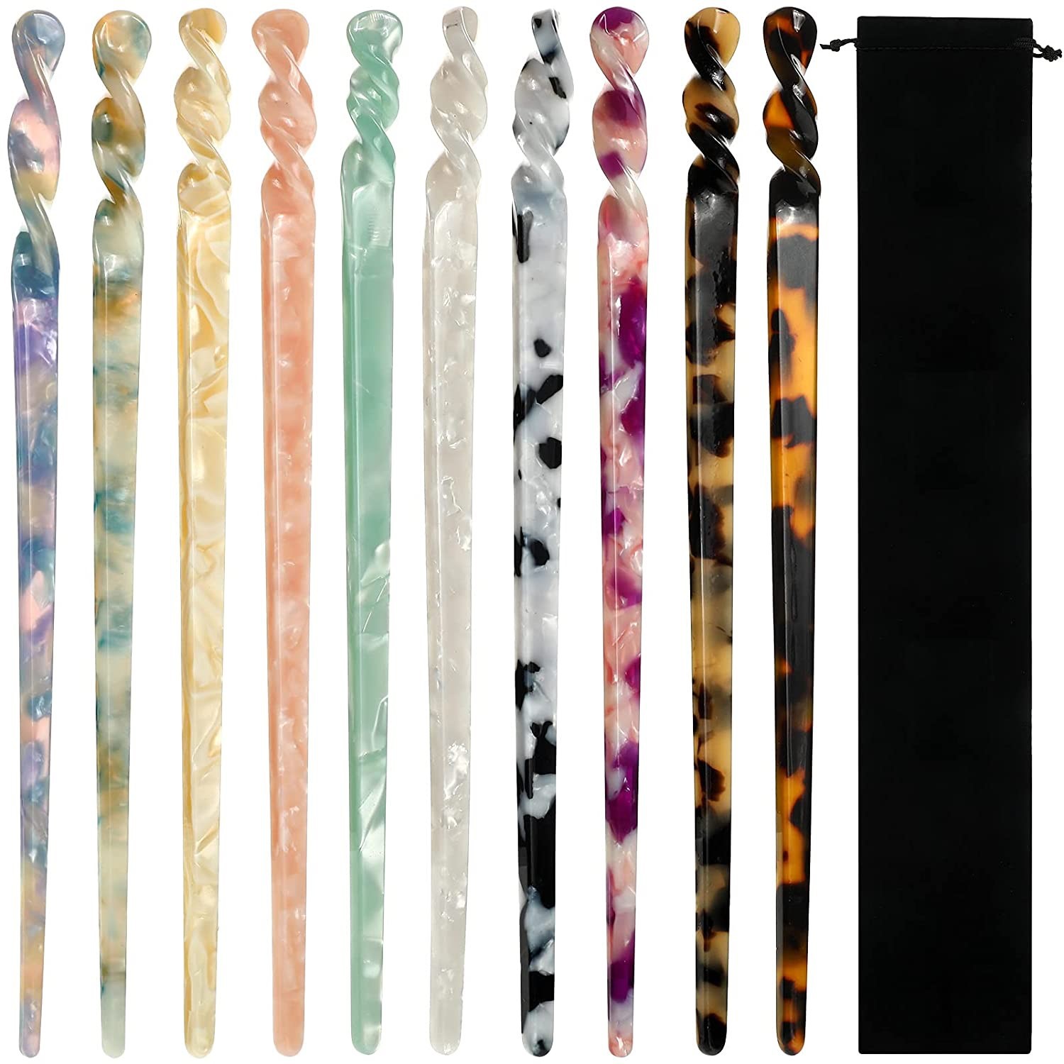 Updo Acetate Plate Straight Bar Brooch Hairpin Cold Style Hairpin Ancient Han Chinese Clothing Headdress Pull Hairpin