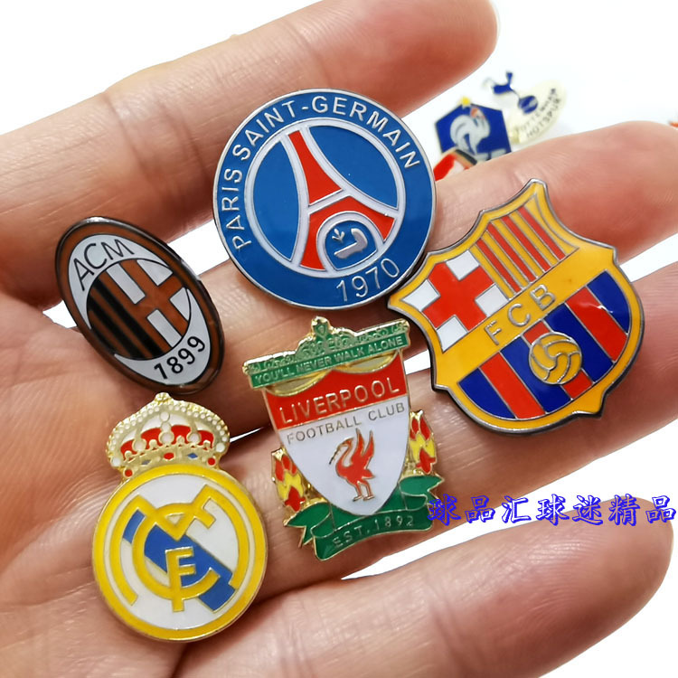Real Madrid Liverpool AC Milan Chelsea Inter Hotspur Roman Metal Football Badge Commemorative Medal Brooch