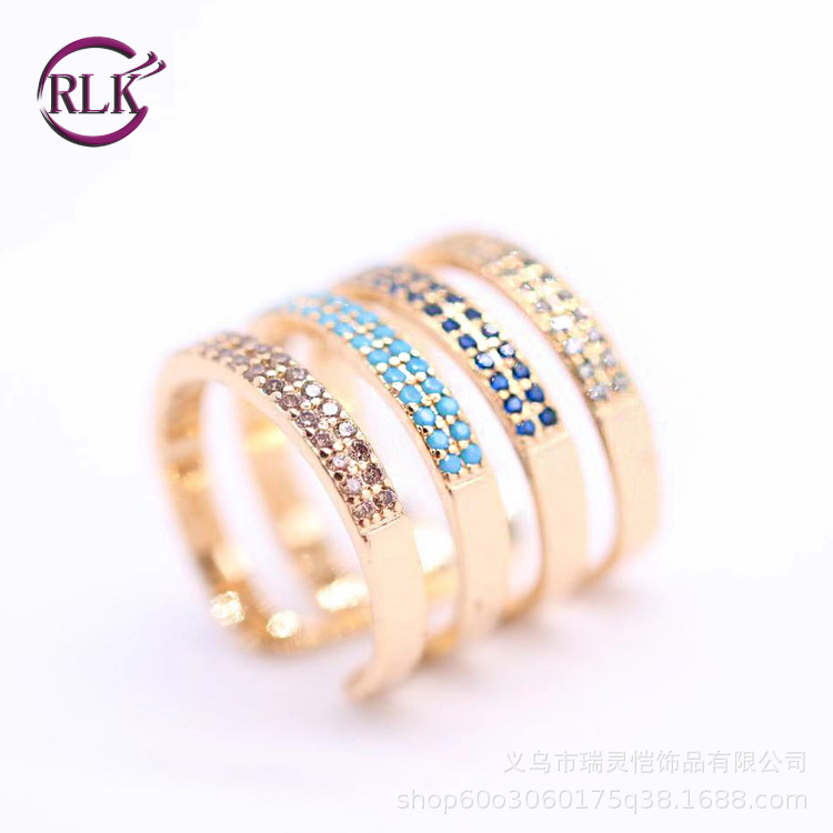 Factory Direct Sales Hot Selling Finger Ring European and American Unisex Zircon Clothing Accessory Bracelet Ring Wholesale