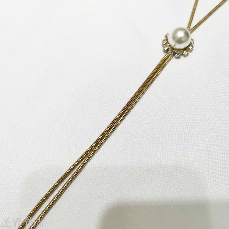 Pearl sweater chain long chain Y word sweater chain new 2020 necklace ins simple versatile sweater chain long chain