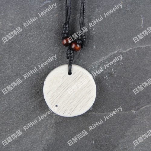 Special promotion wooden bead ox bone necklace exotic personality jewelry Chinese Taoist tai chi circle X0343