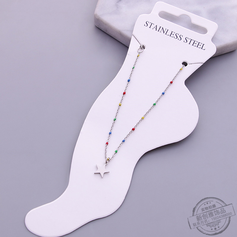 Confectionery color anklet female advanced sense niche anklet Korean version of simple personality ins anklet elegant sen system