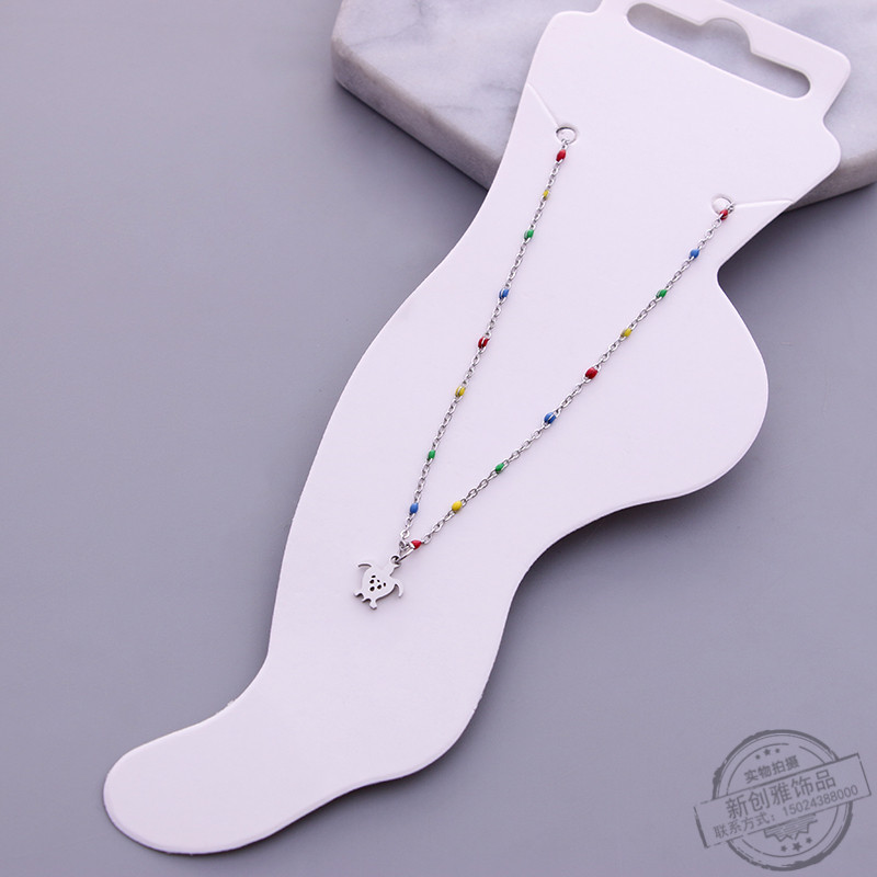 Confectionery color anklet female advanced sense niche anklet Korean version of simple personality ins anklet elegant sen system
