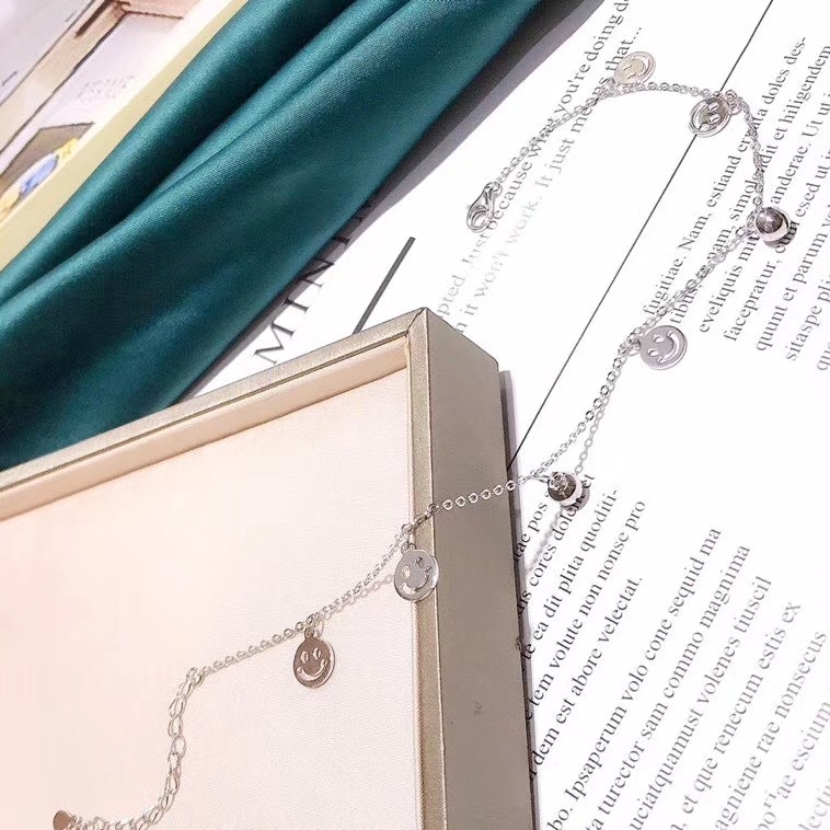 925 Sterling Silver Transfer Bell Anklet Female Sterling Silver Bell Smiley Face Ancient Style Sexy Student Girlfriends Sisters Sound Mori