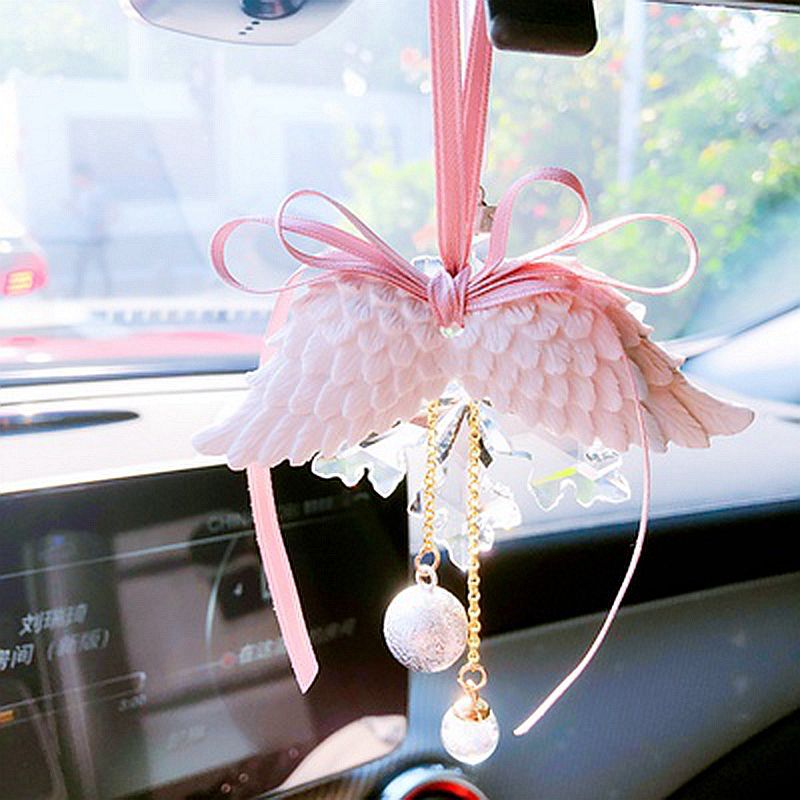 Car Perfume Accessories Aromatherapy Pendant Angel Wings Pendant Water Sound Bell Flower Shop Fragrant Stone Gift
