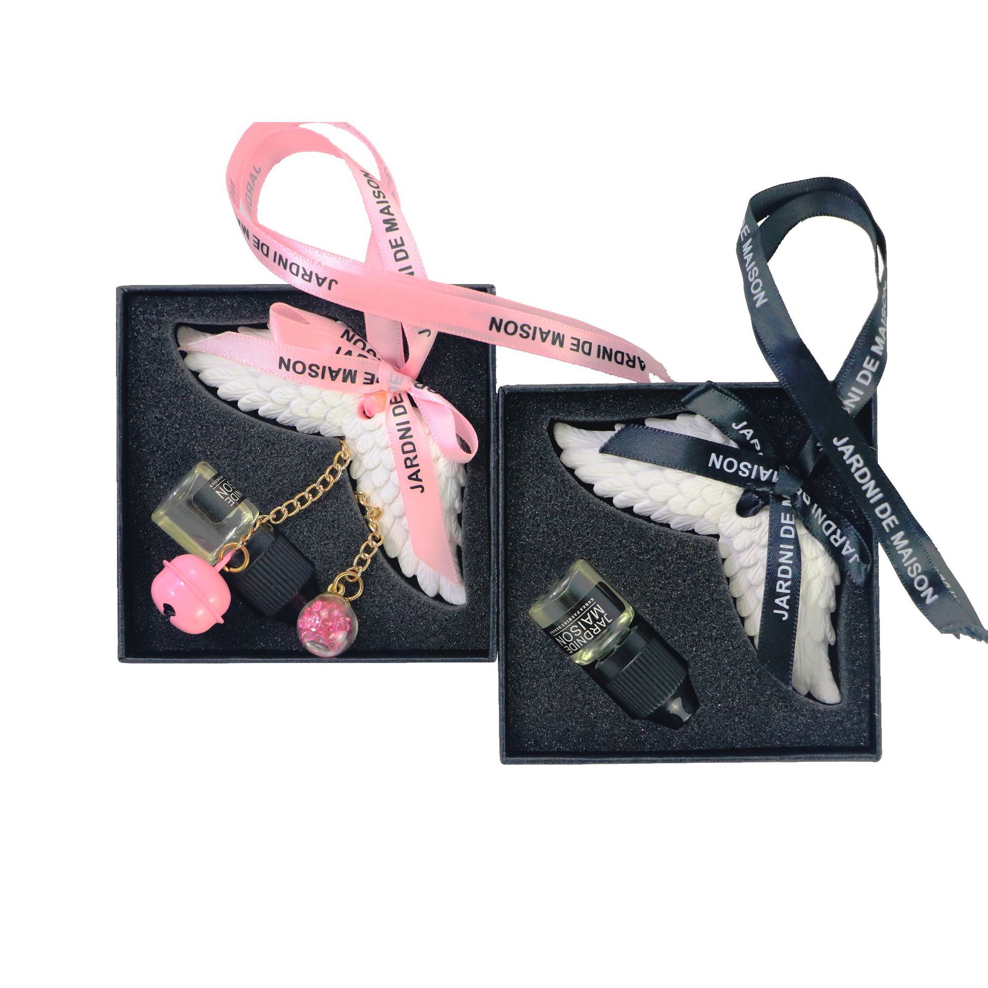 Car Perfume Accessories Aromatherapy Pendant Angel Wings Pendant Water Sound Bell Flower Shop Fragrant Stone Gift