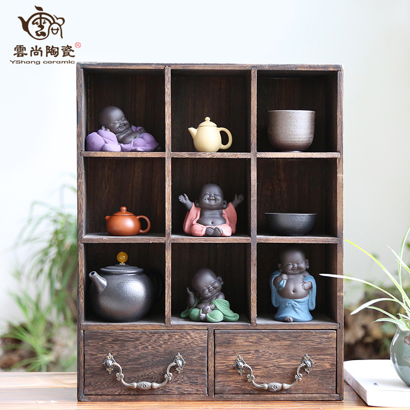 Buddha Can Raise Tea Ornaments Boutique Yixing Violet Sand Pottery Flower Pot Decoration Tea Set Tea Set Accessories