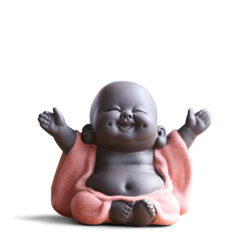 Buddha Can Raise Tea Ornaments Boutique Yixing Violet Sand Pottery Flower Pot Decoration Tea Set Tea Set Accessories