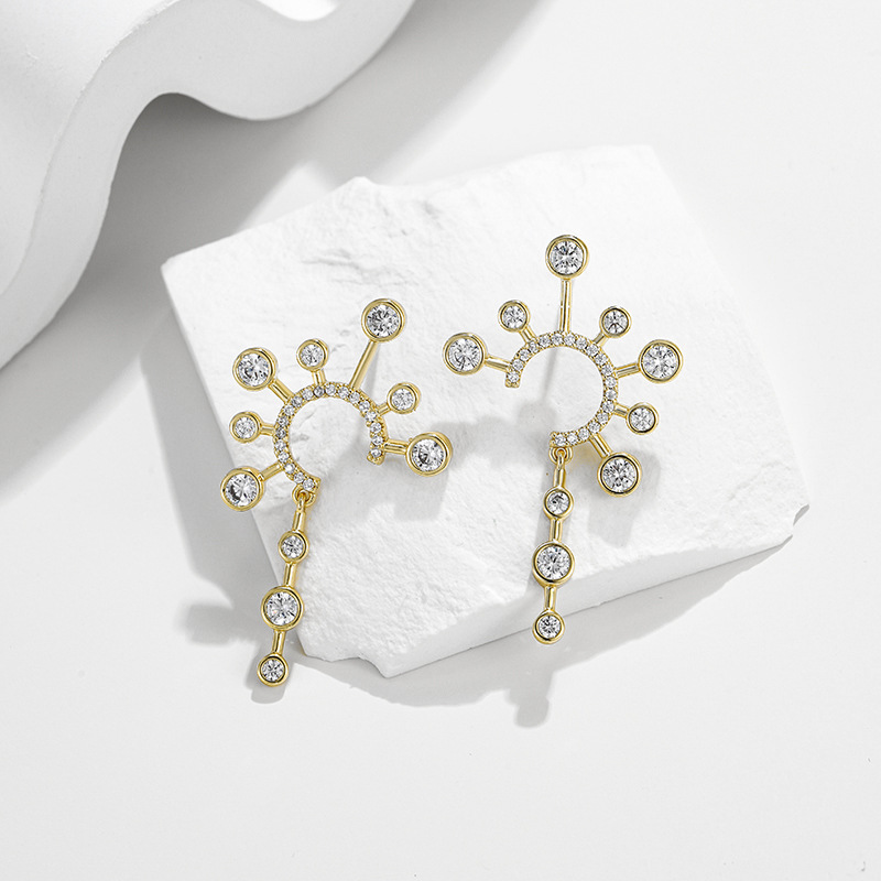 Xuping Jewelry South Korea Dongdaemun Autumn and Winter Vintage Pearl Earrings European and American Personalized Love Planet Earrings for Women