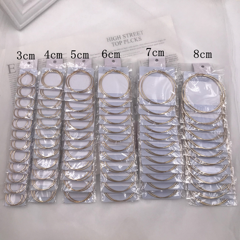 Golden Circle Big Earrings European and American Exaggerated Big Ear Ring Fashionable All-Match Hoop Earrings Yuan Store Jewelry Supply