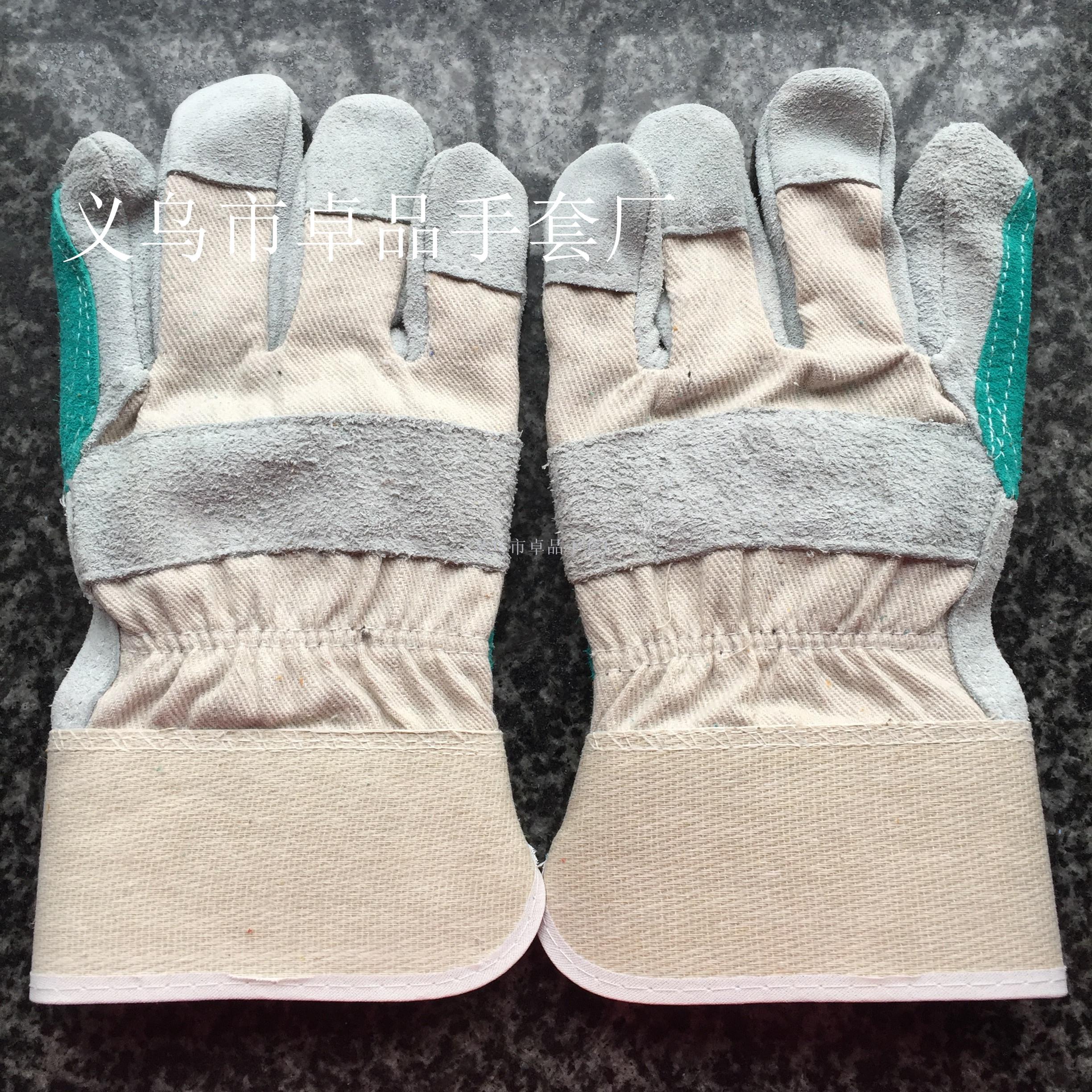 Manufacturers direct ABC class twill wear - resistant reinforced short welder leather gloves