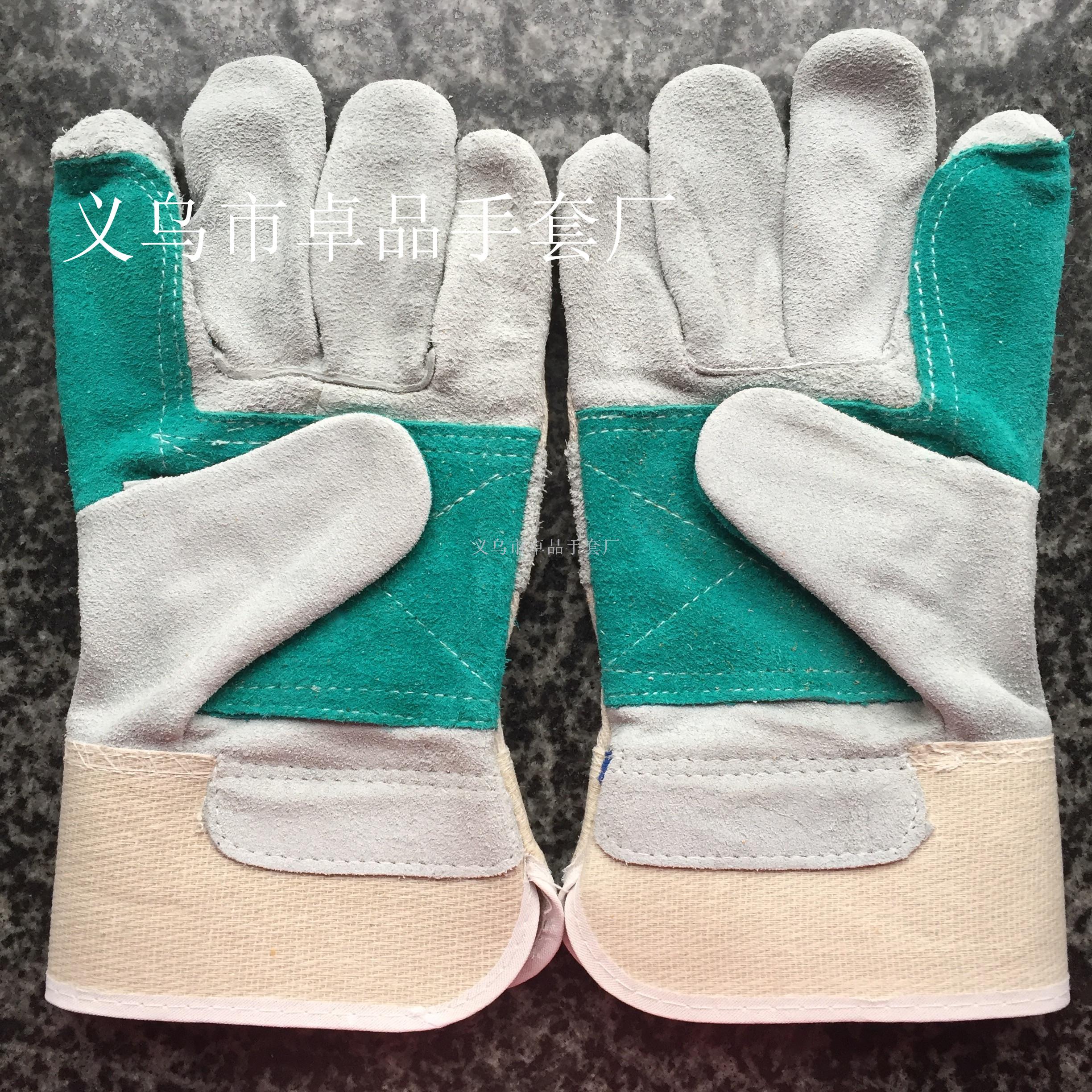 Manufacturers direct ABC class twill wear - resistant reinforced short welder leather gloves