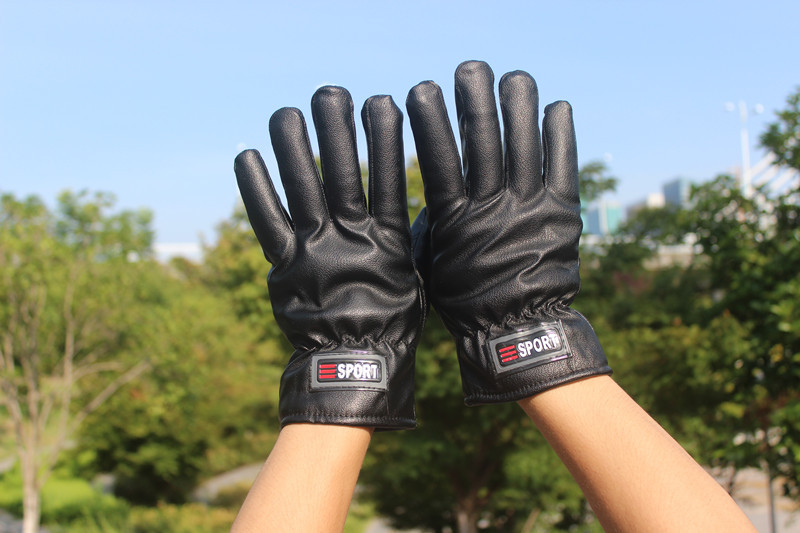 Pu Gloves Fall Winter Men Leather Gloves Faux Deerskin plus Velvet Gloves Waterproof and Windproof Thick Cycling Gloves Wholesale