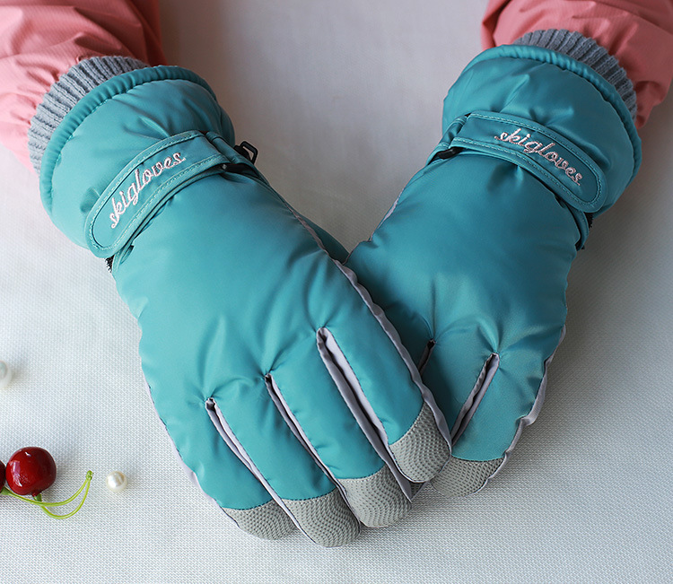 Factory Direct Sales B2075 Warm and Simple Letters New Women&#039;s Ski Gloves Ski Gloves