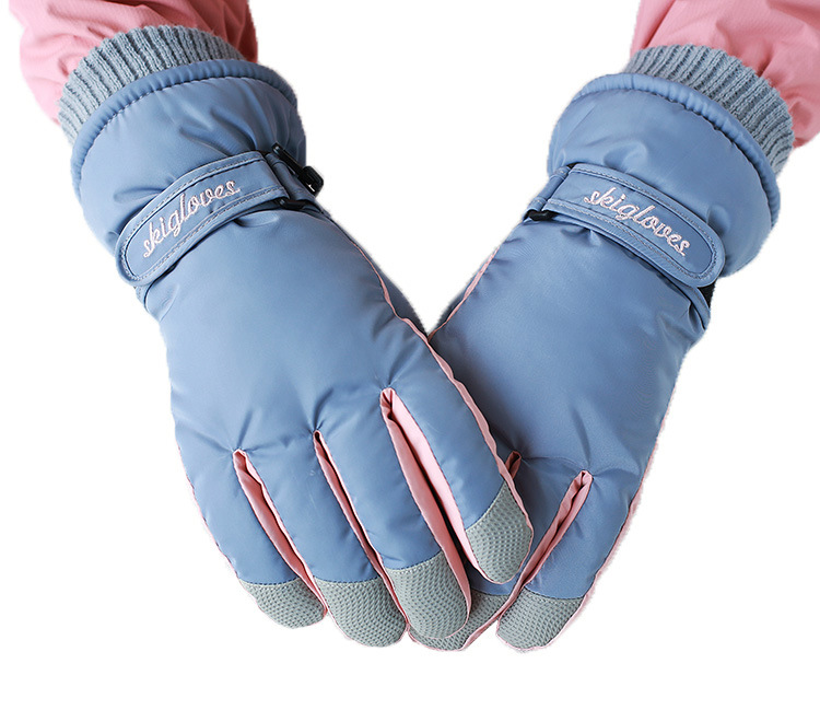 Factory Direct Sales B2075 Warm and Simple Letters New Women&#039;s Ski Gloves Ski Gloves